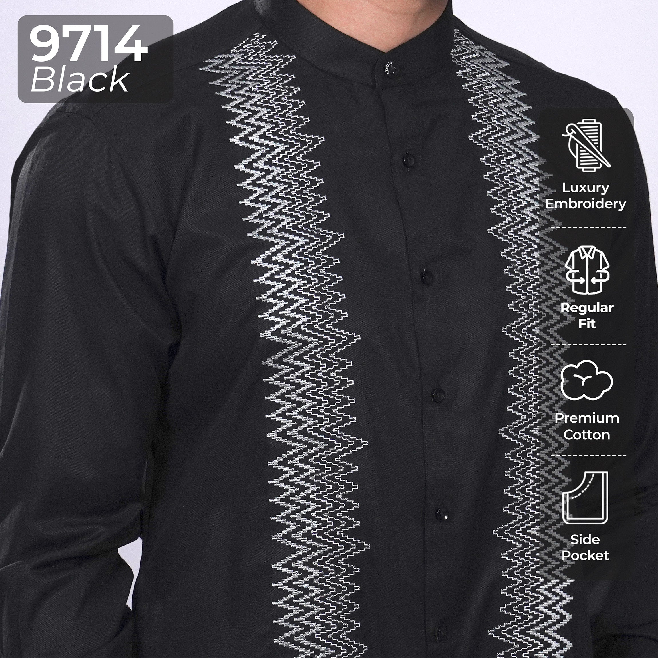 Koko Ibrahim Lengan Panjang 9714 Black