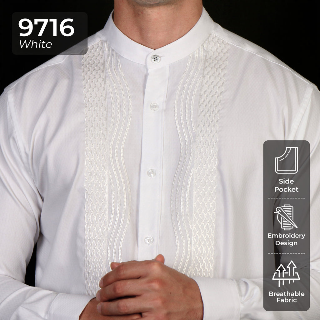 Koko Putih Ibrahim Lengan Panjang 9716 White