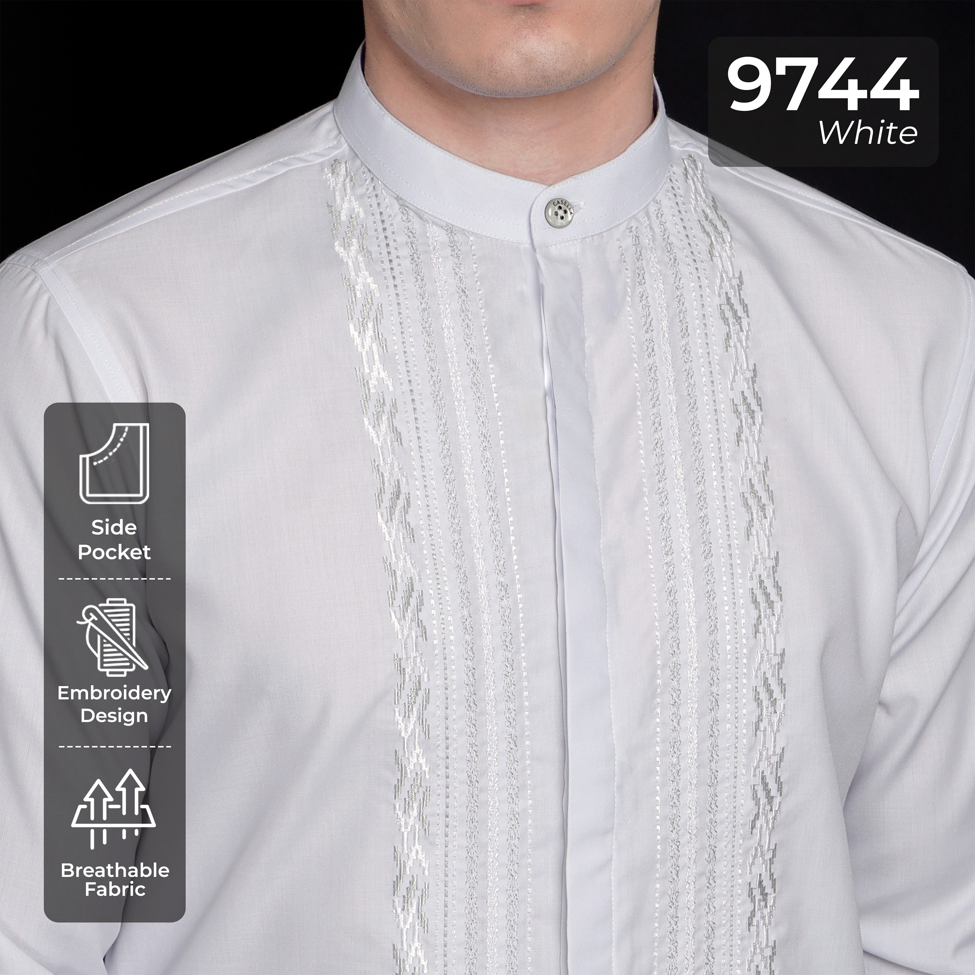 Koko Putih Ibrahim Lengan Panjang 9744 White