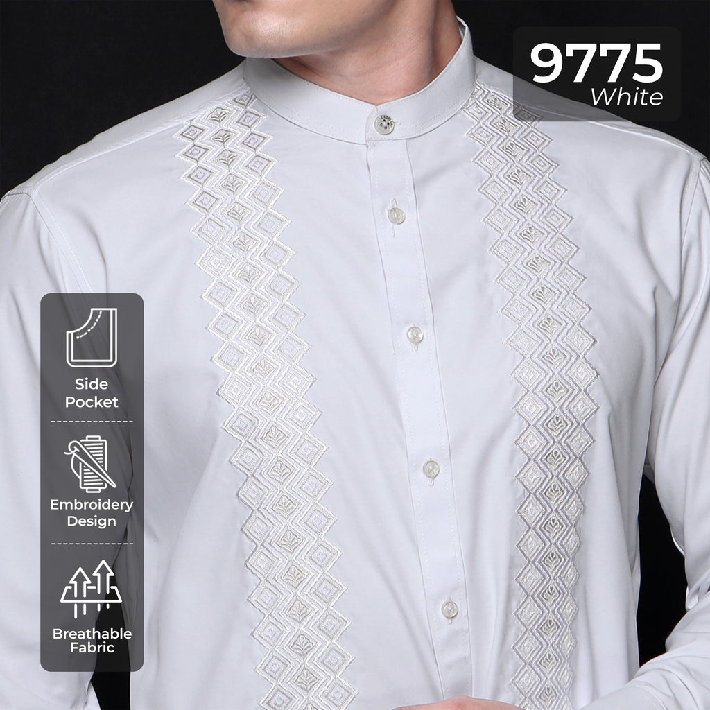 Koko Putih Ibrahim Lengan Panjang 9775 White
