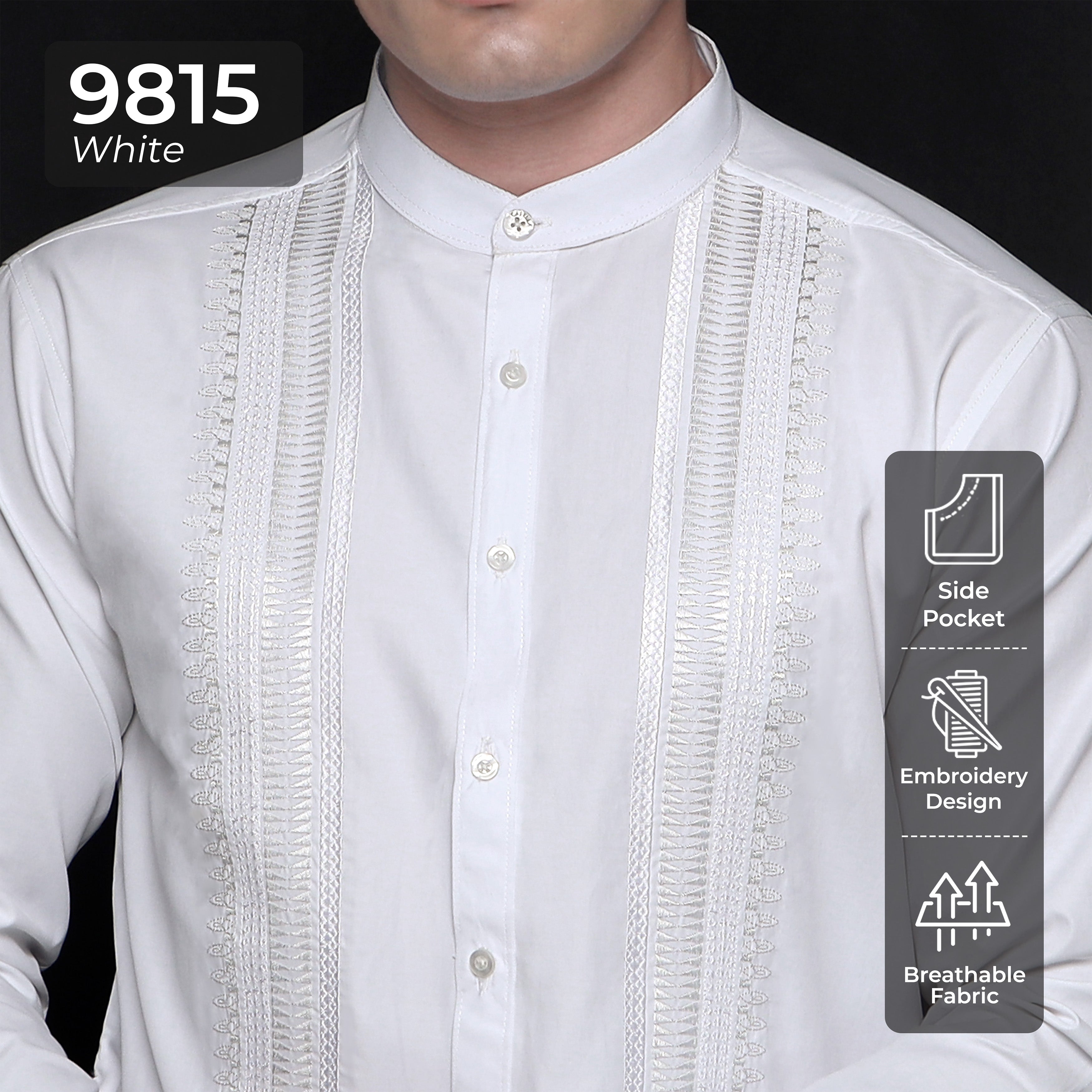 Koko Putih Ibrahim Lengan Panjang 9815 White