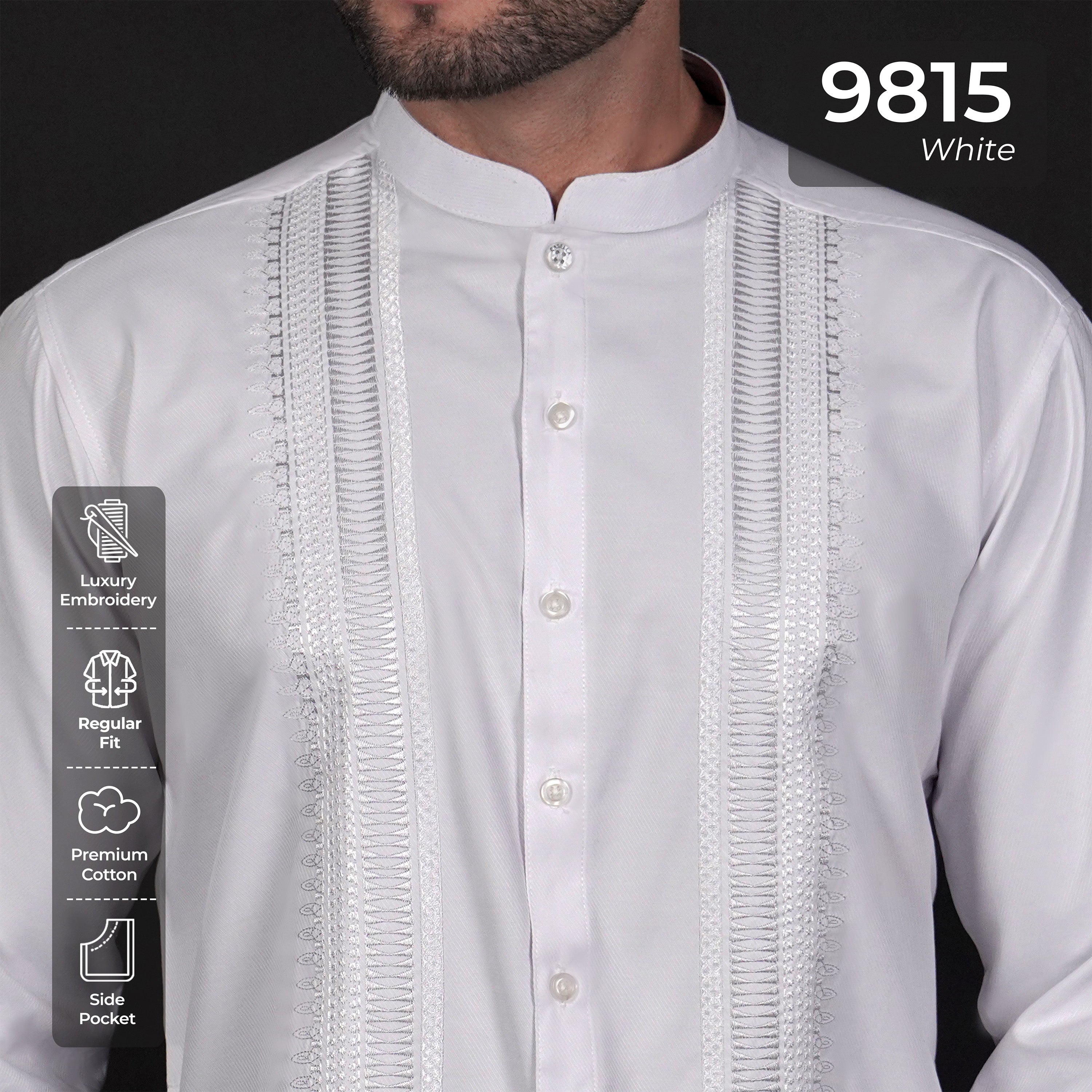 Koko Putih Ibrahim Lengan Panjang 9815 White