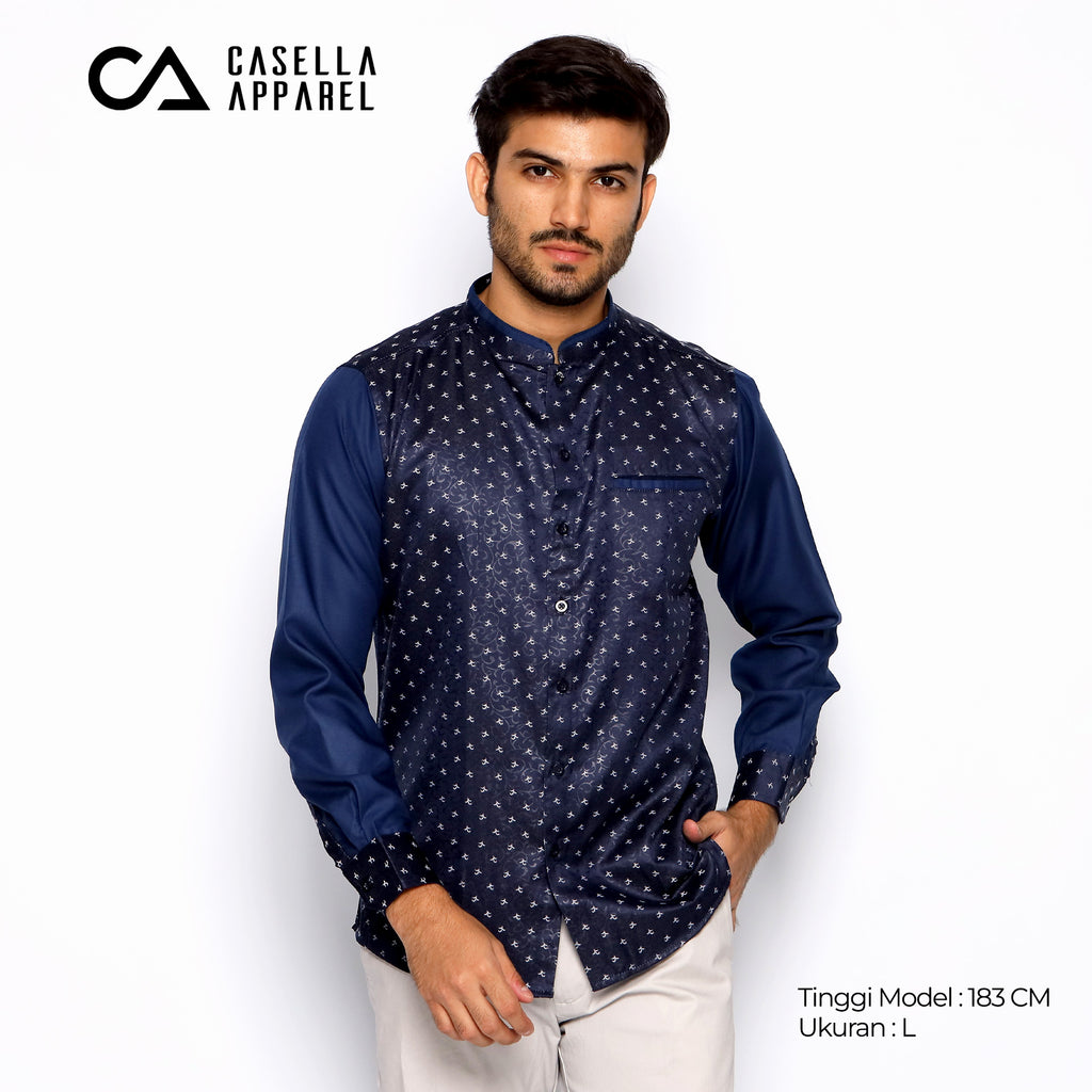 Koko Batik Jeddah Lengan Panjang 9925 Navy