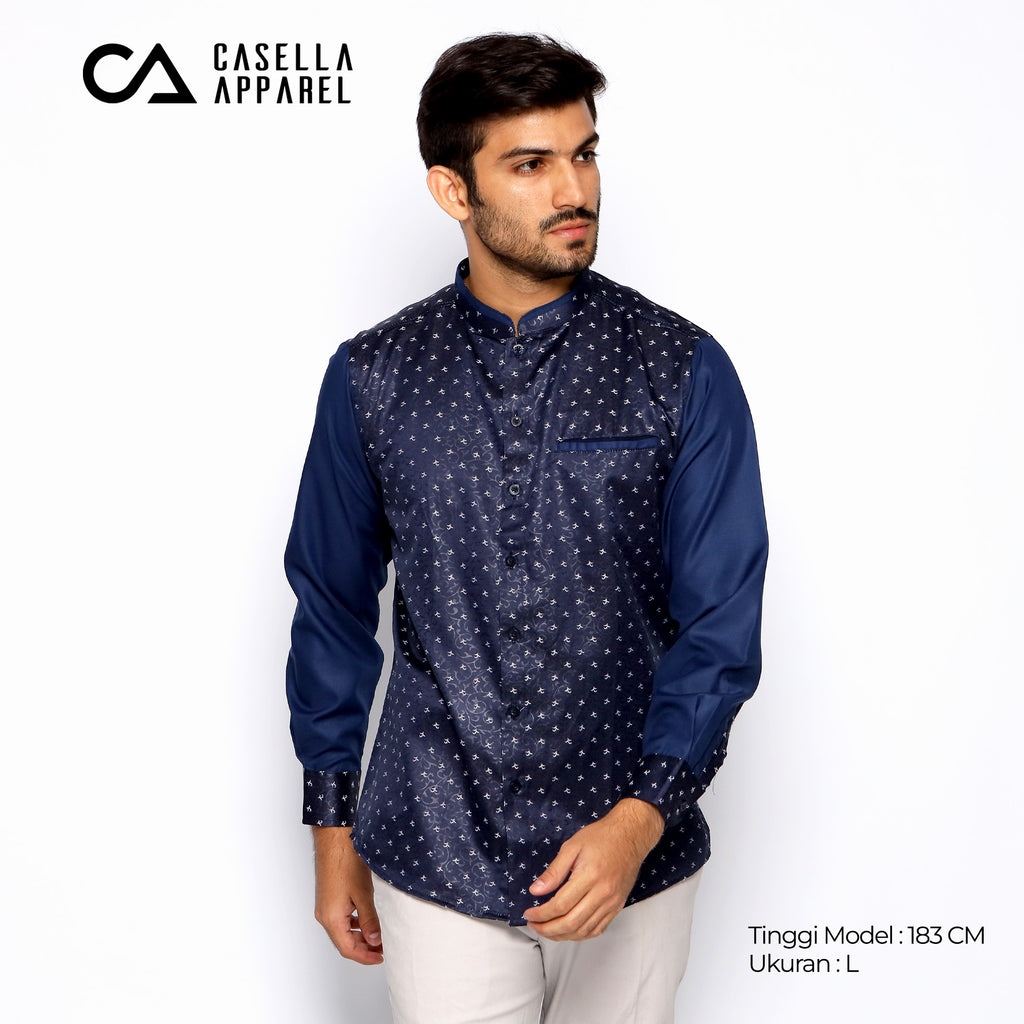 Koko Batik Jeddah Lengan Panjang 9925 Navy