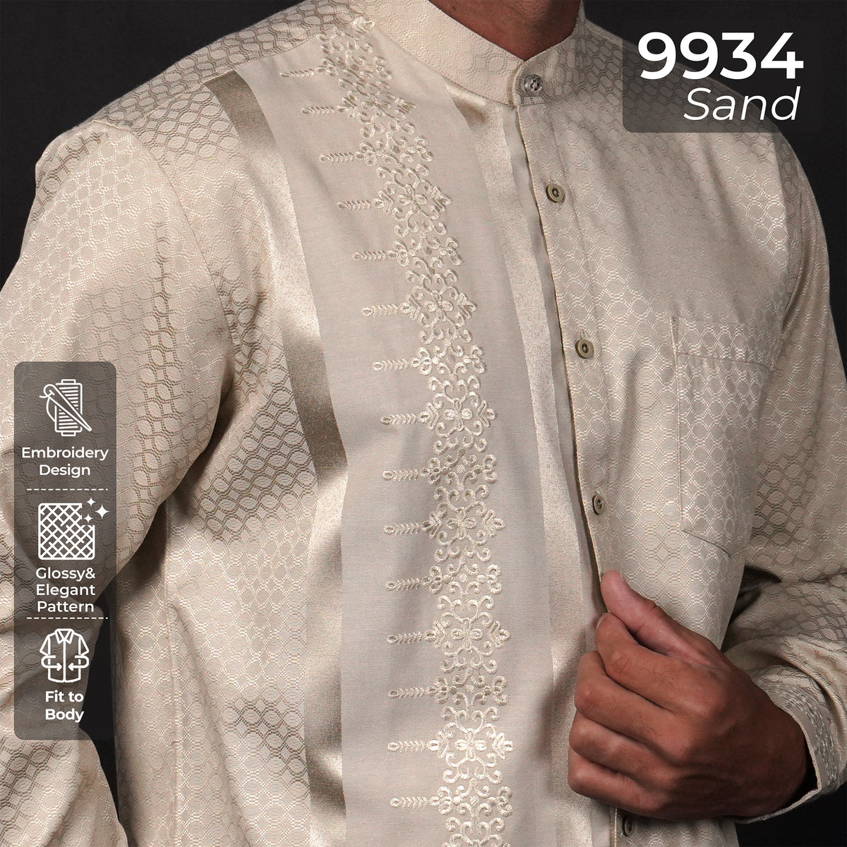 Koko Arabesque Embroidery Sand Lengan Panjang 9934 Sand