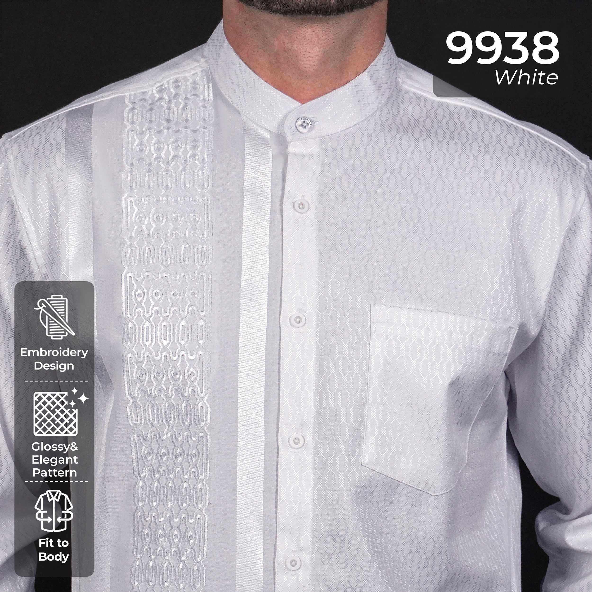 Koko Arabesque Embroidery White Lengan Panjang 9938 White