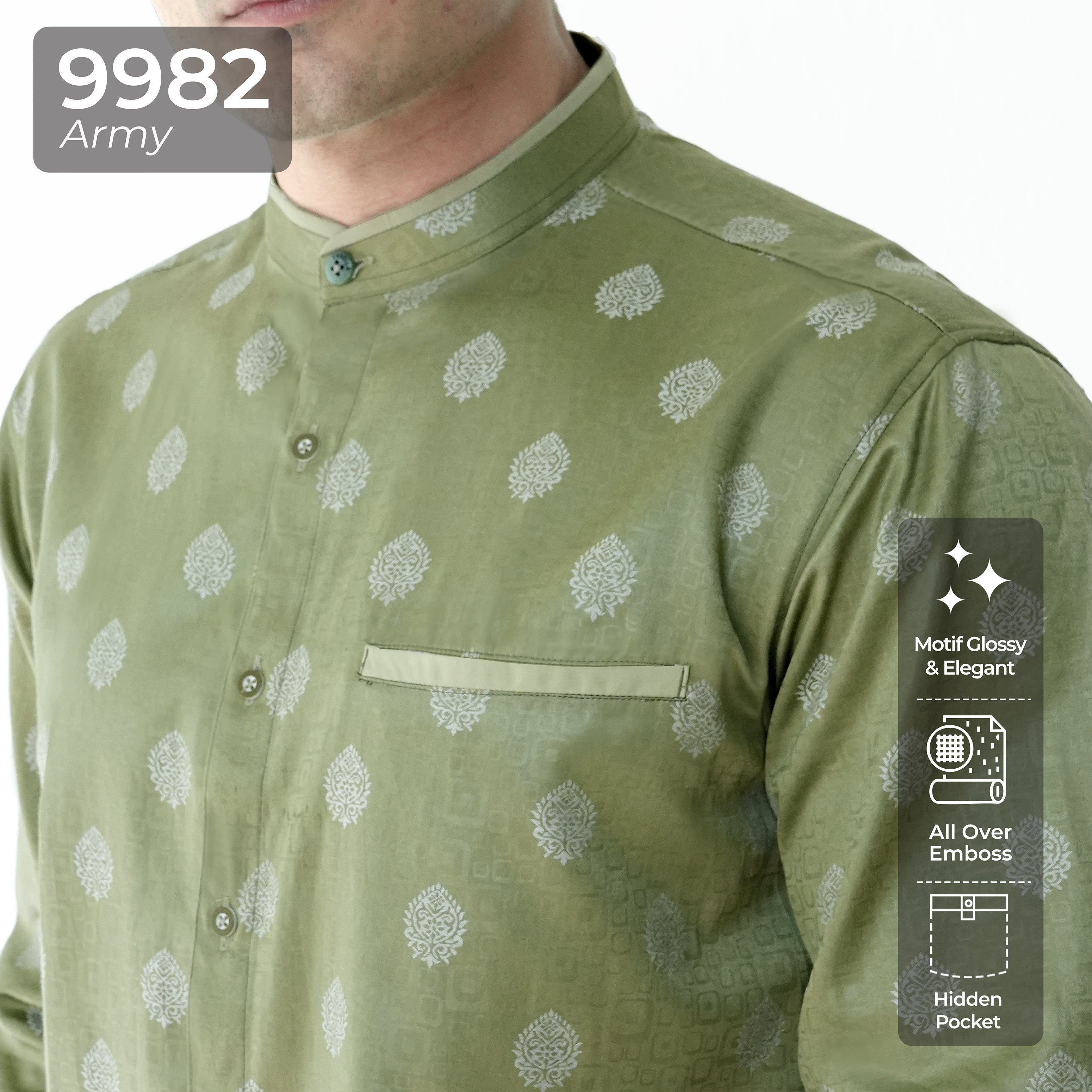 Koko Batik Syam Lengan Panjang 9982 Army