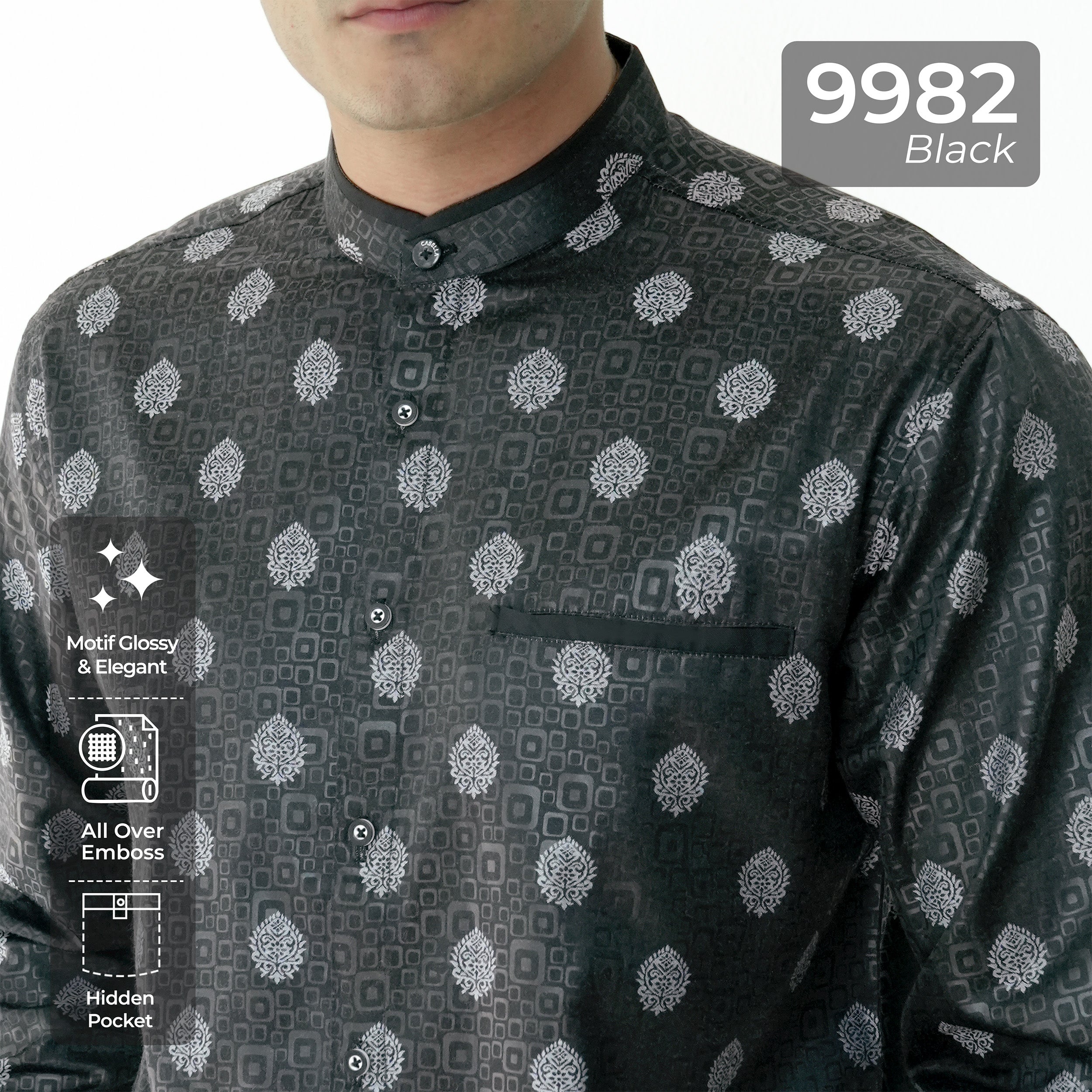 Koko Batik Syam Lengan Panjang 9982 Black