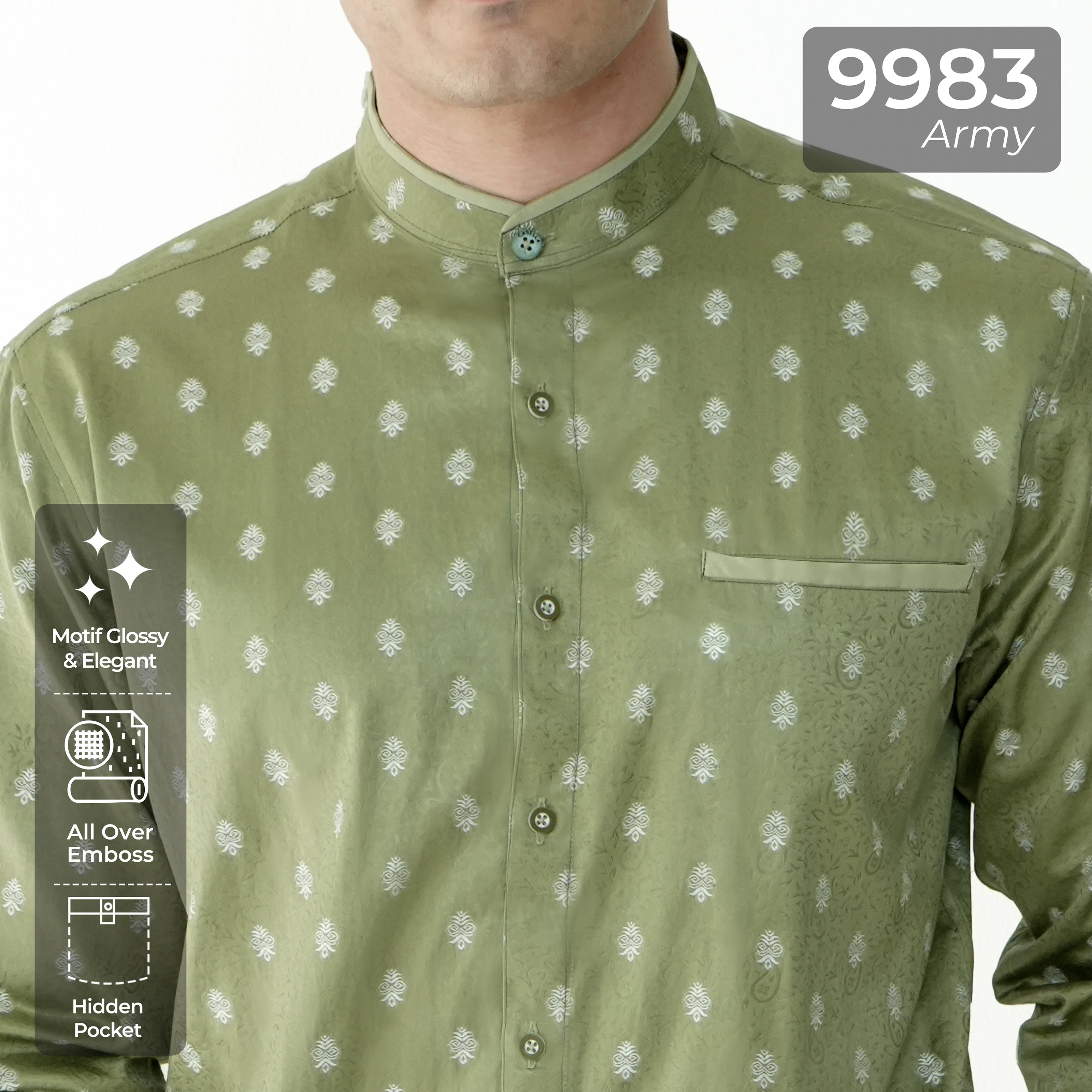 Koko Batik Syam Lengan Panjang 9983 Army