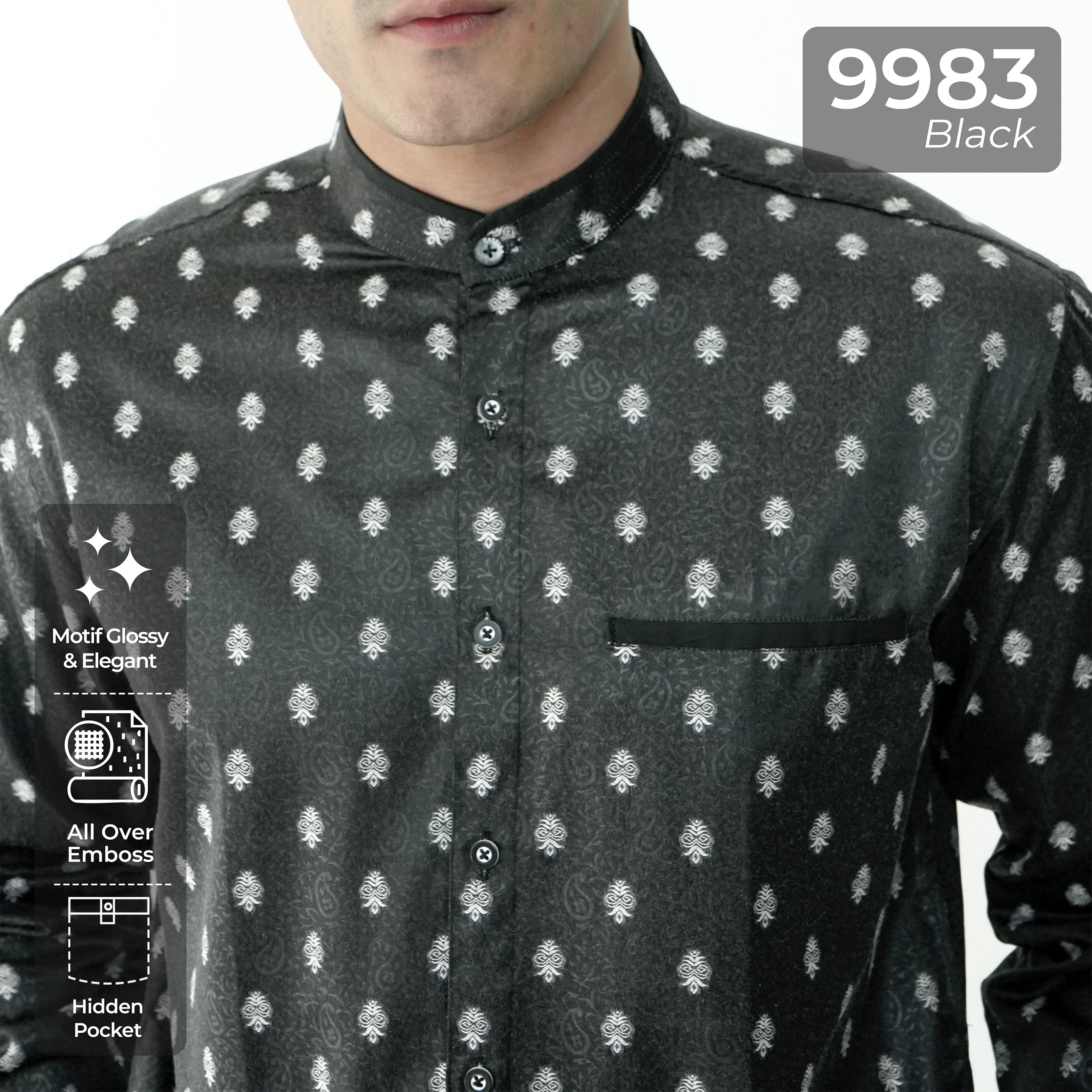 Koko Batik Syam Lengan Panjang 9983 Black