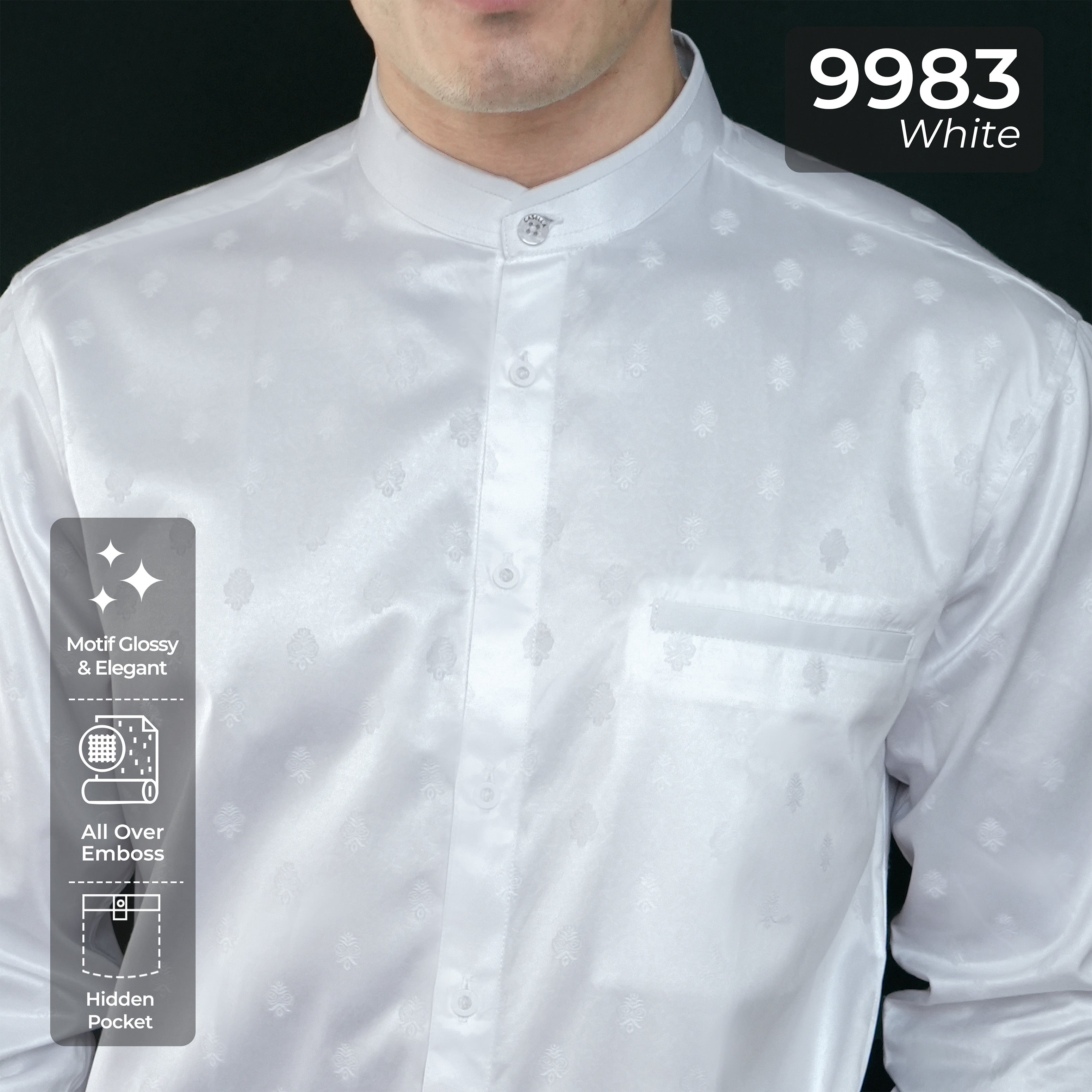 Koko Batik Syam Lengan Panjang 9983 White