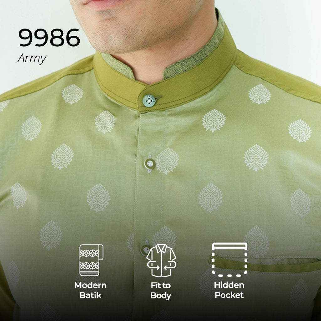 Koko Batik Jeddah Lengan Panjang 9986 Army