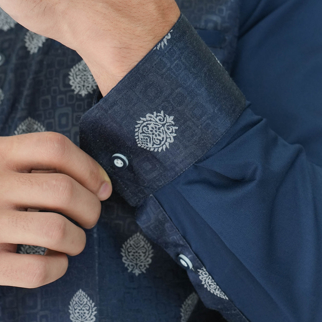 Koko Batik Jeddah Lengan Panjang 9986 Navy