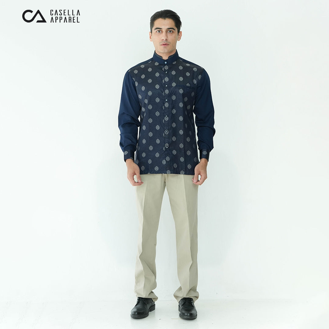 Koko Batik Jeddah Lengan Panjang 9986 Navy