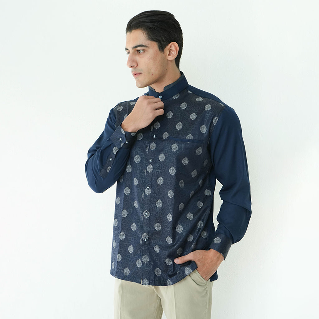 Koko Batik Jeddah Lengan Panjang 9986 Navy