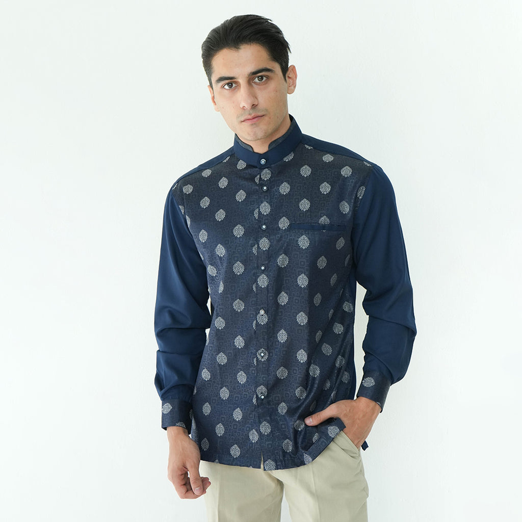 Koko Batik Jeddah Lengan Panjang 9986 Navy
