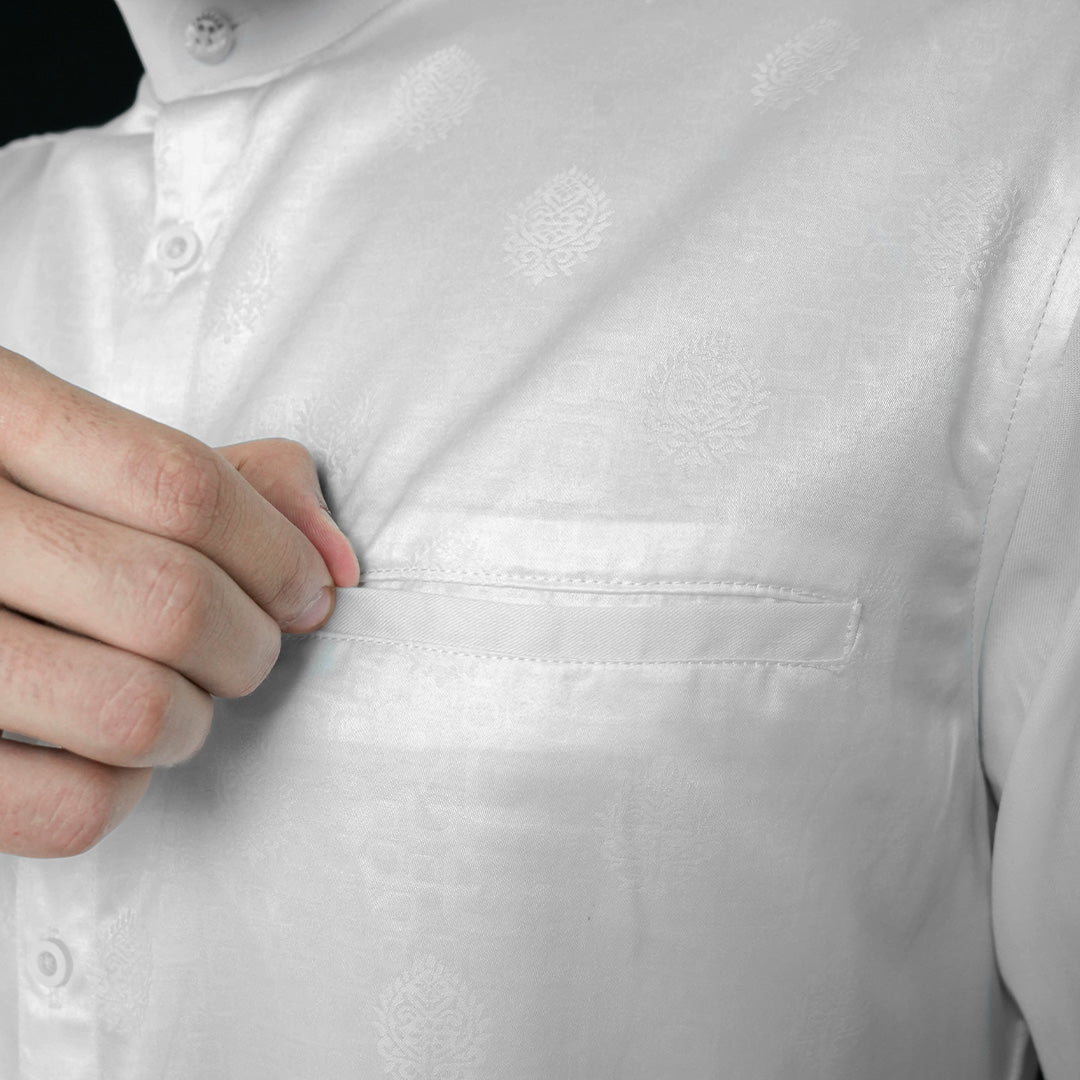 Koko Batik Jeddah Lengan Panjang 9986 White