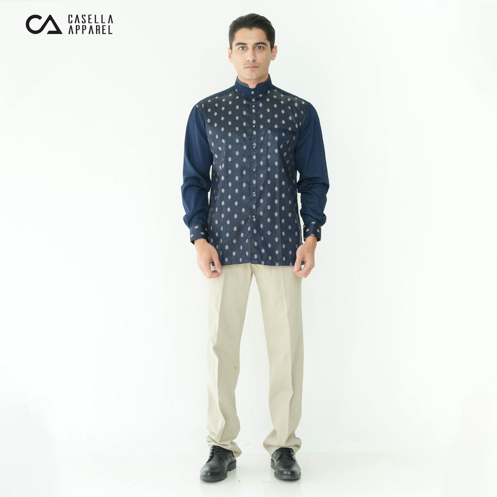 Koko Batik Jeddah Lengan Panjang 9987 Navy