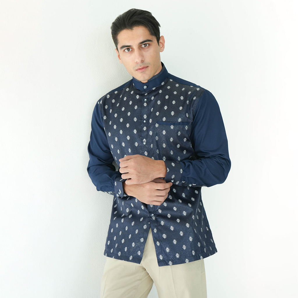 Koko Batik Jeddah Lengan Panjang 9987 Navy