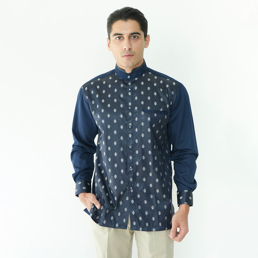 Koko Batik Jeddah Lengan Panjang 9987 Navy