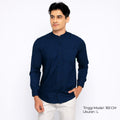 Kemeja Koko Shanghai Solid Lengan Panjang 7721 Navy