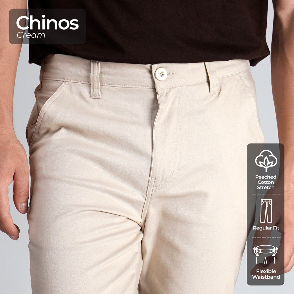 Alterra x Casella Celana Panjang Chinos Stretch Regular Fit Cream