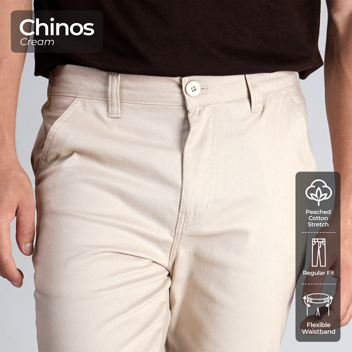 Alterra x Casella Celana Panjang Chinos Stretch Regular Fit Cream