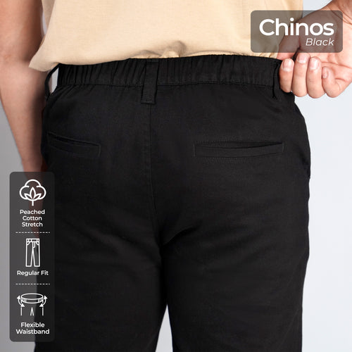 Alterra x Casella Celana Panjang Chinos Stretch Regular Fit Black