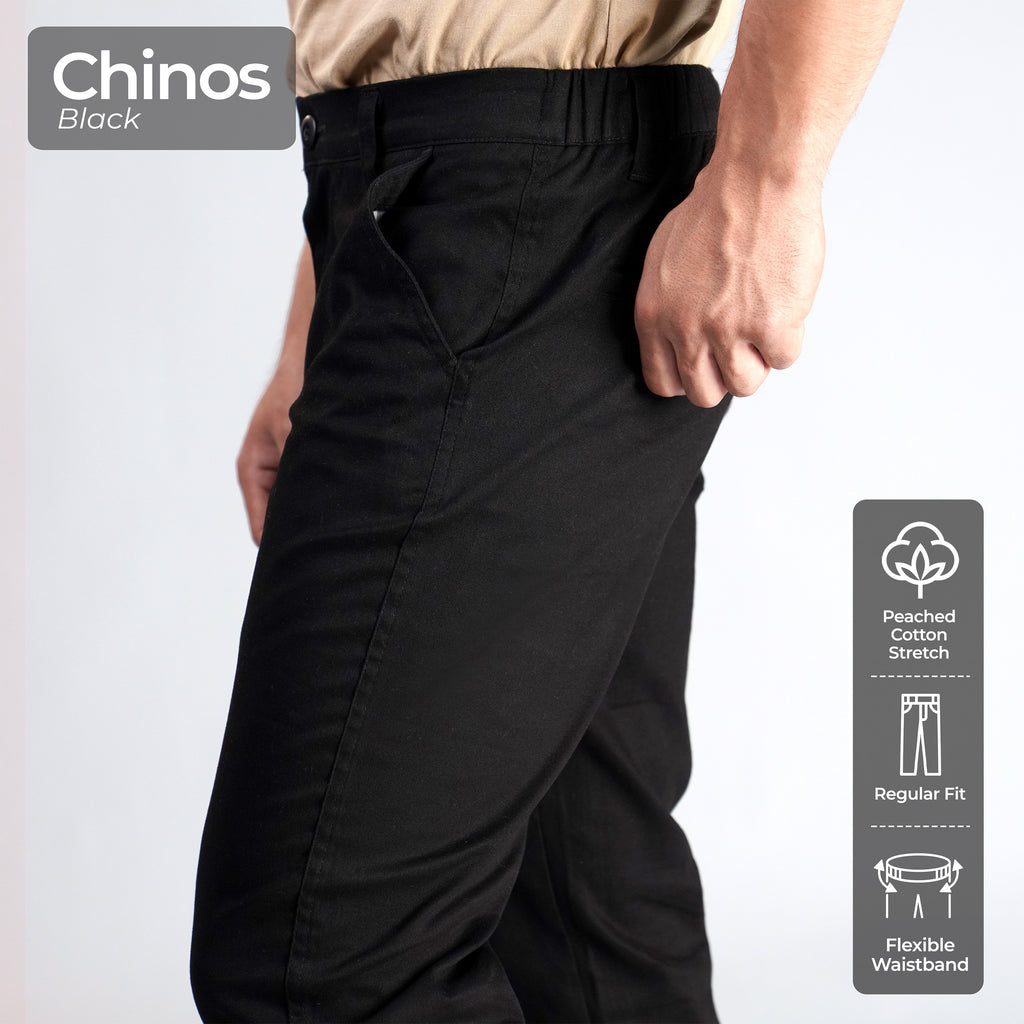 Alterra x Casella Celana Panjang Chinos Stretch Regular Fit Black