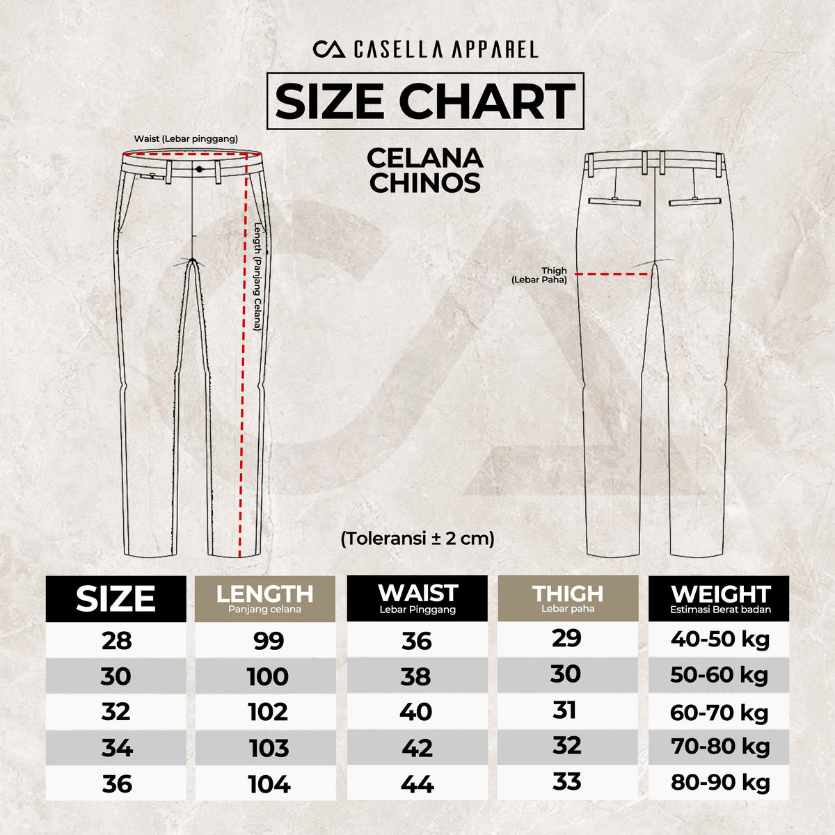 Alterra x Casella Celana Panjang Chinos Stretch Regular Fit Light Grey