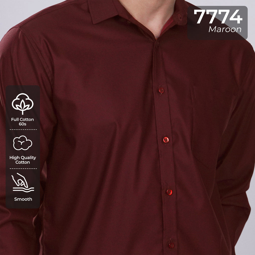 Kemeja Premium Gallant Lengan Panjang 7774 Maroon