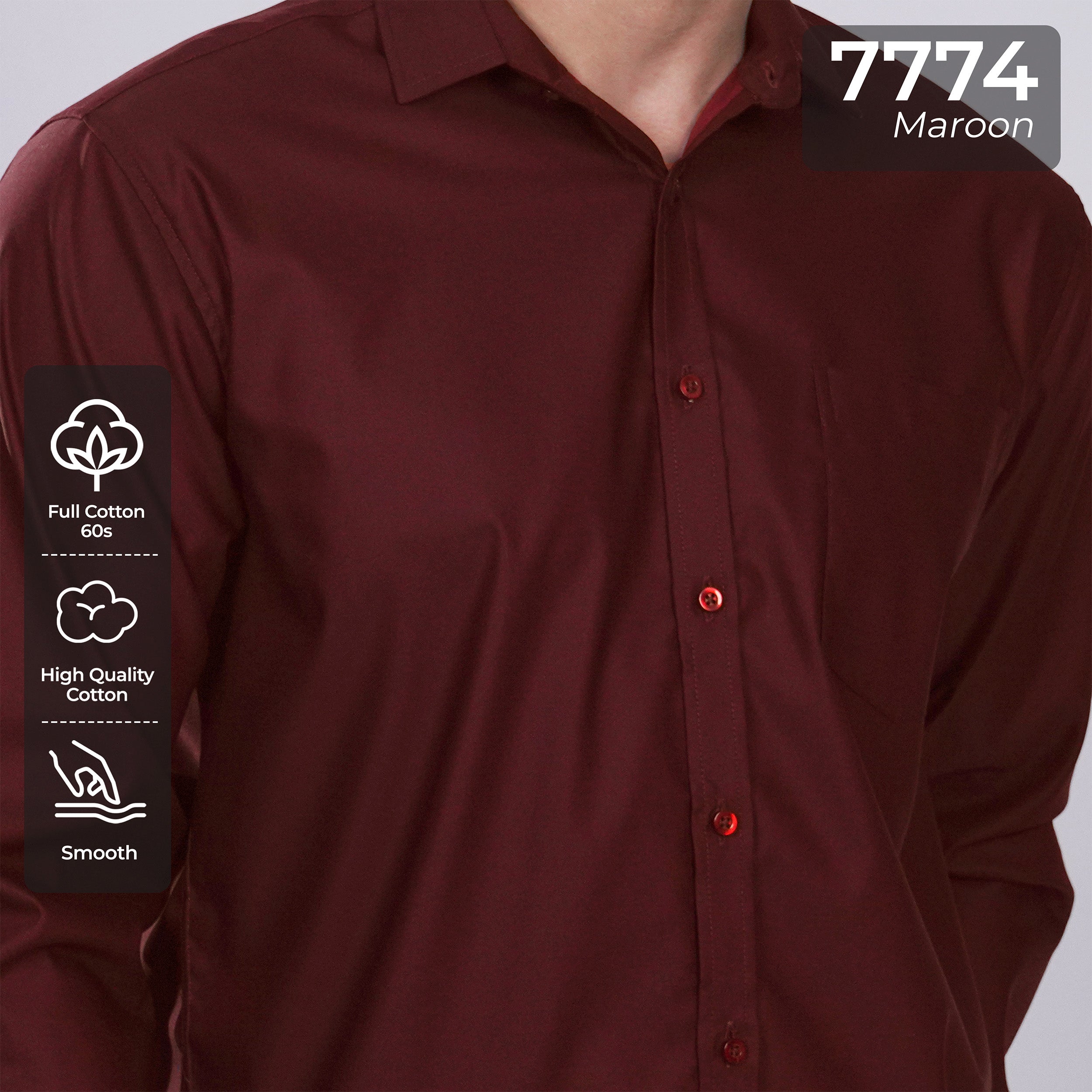 Kemeja Premium Gallant Lengan Panjang 7774 Maroon