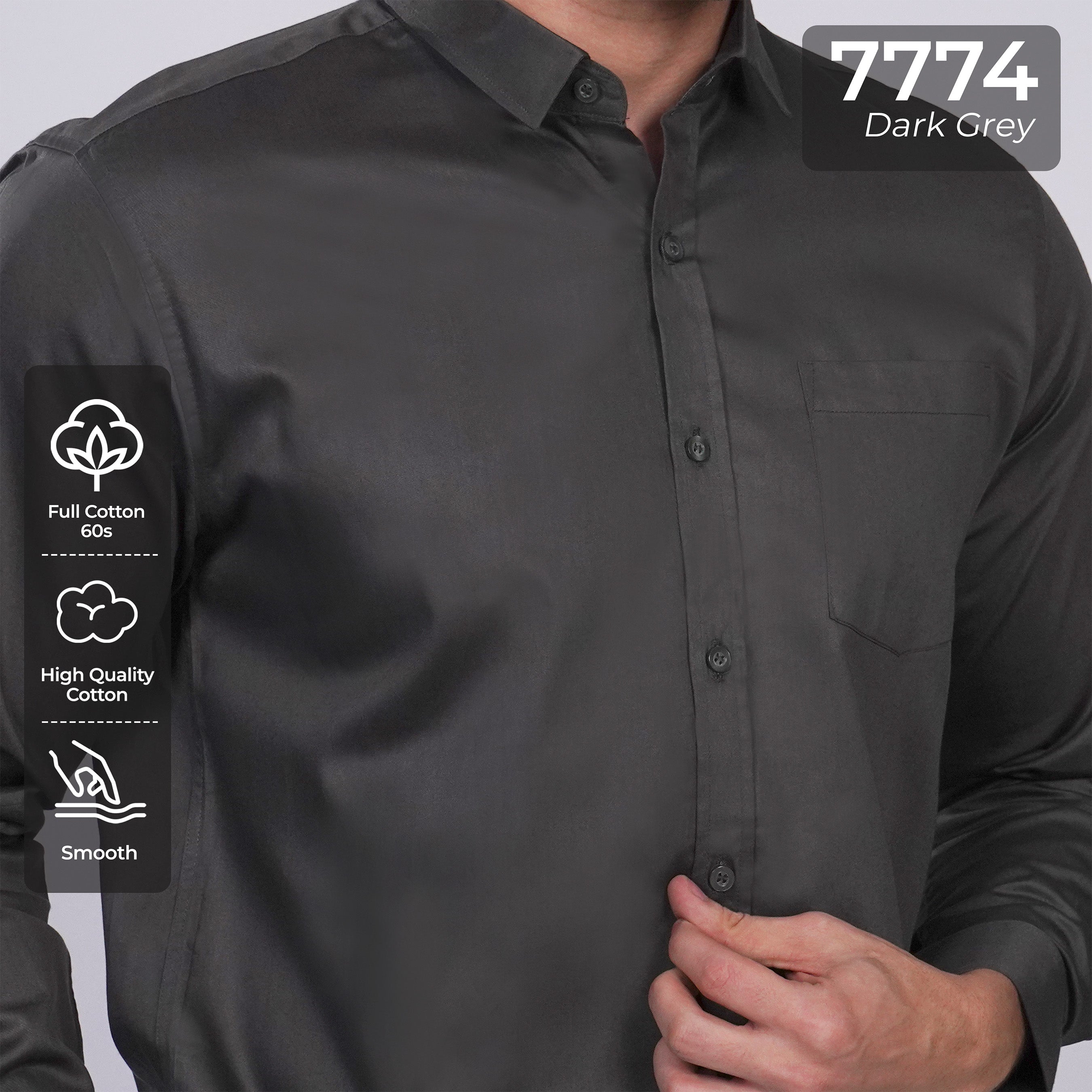 Kemeja Premium Gallant Lengan Panjang 7774 Dark Grey