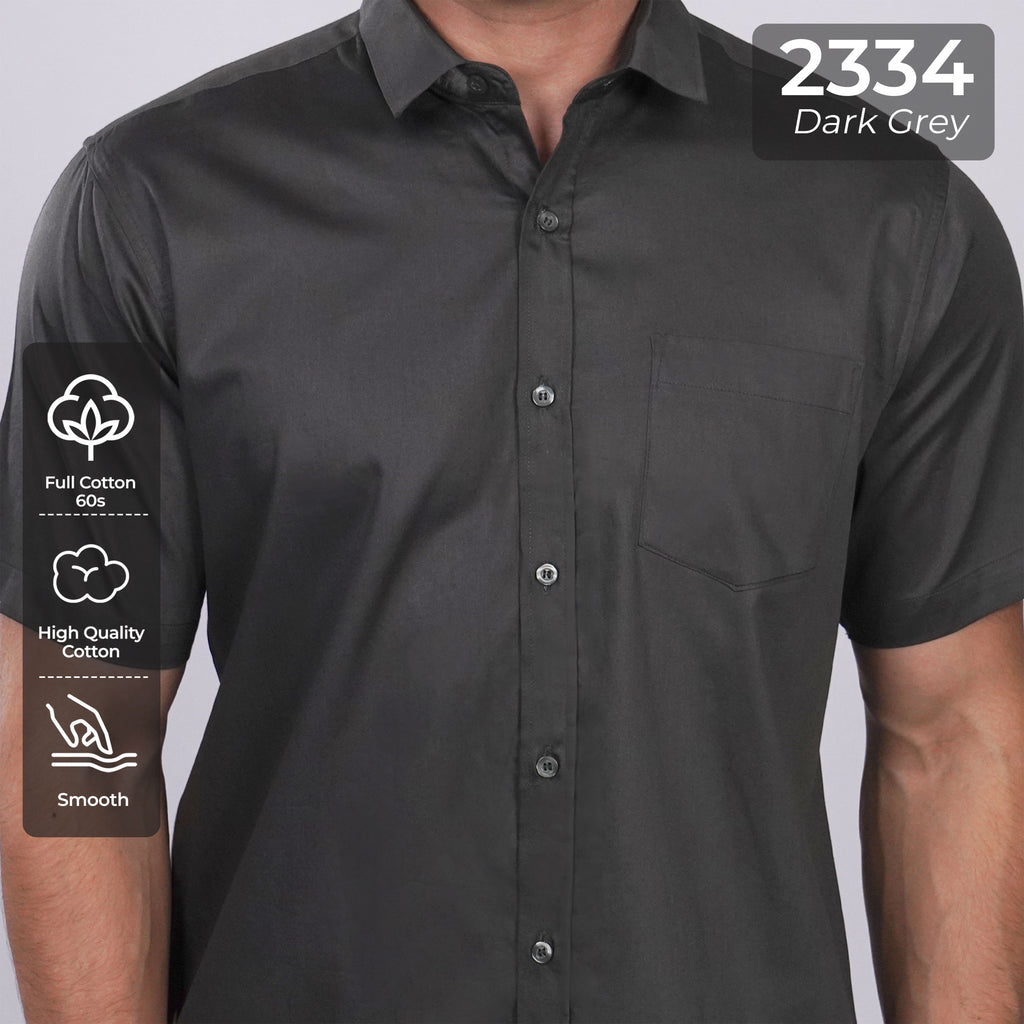 Kemeja Premium Gallant Lengan Pendek 2334 Dark Grey