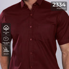 Kemeja Premium Gallant Lengan Pendek 2334 Maroon