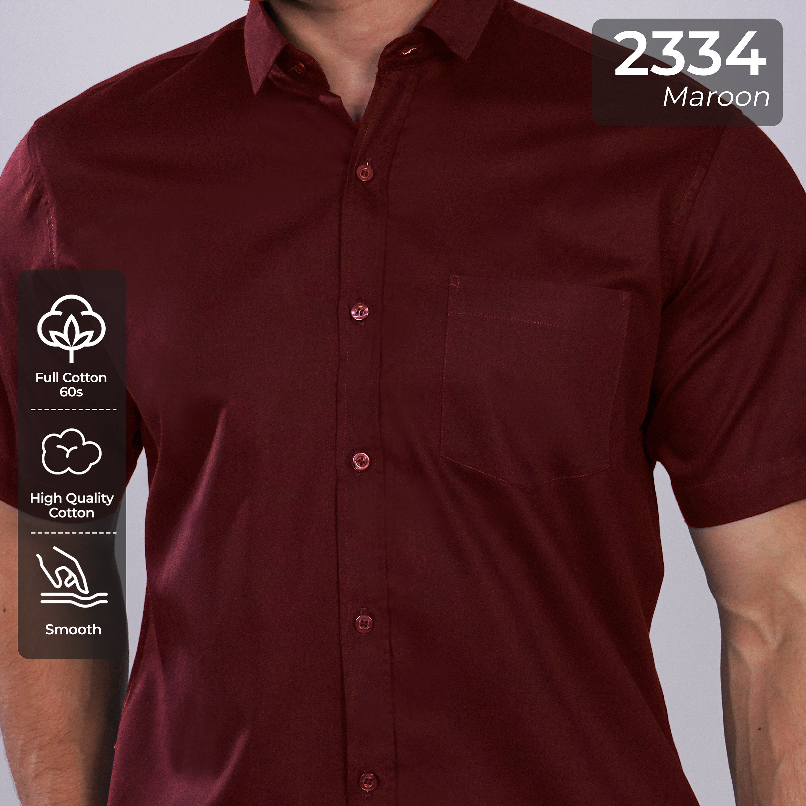 Kemeja Premium Gallant Lengan Pendek 2334 Maroon