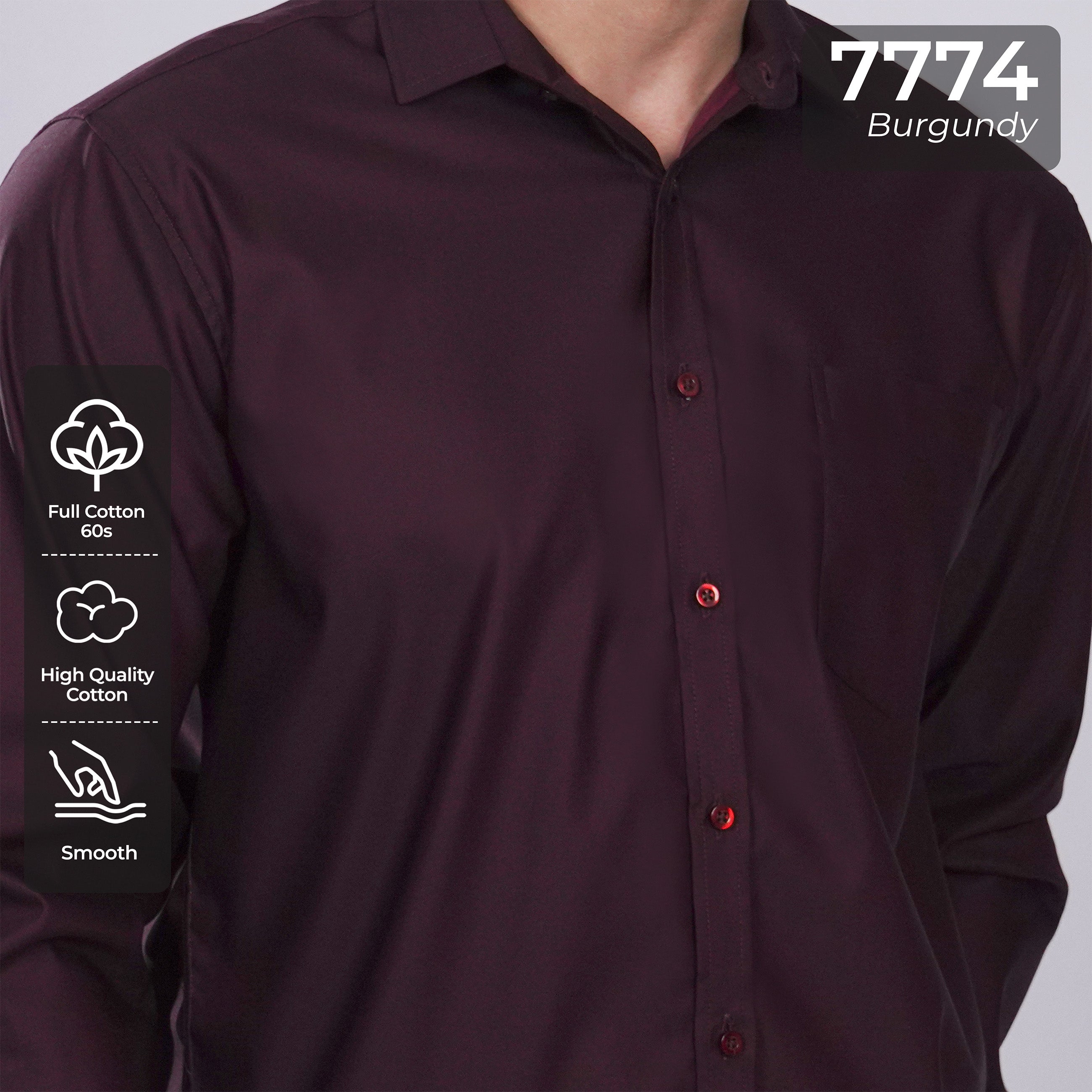 Kemeja Premium Gallant Lengan Panjang 7774 Burgundy