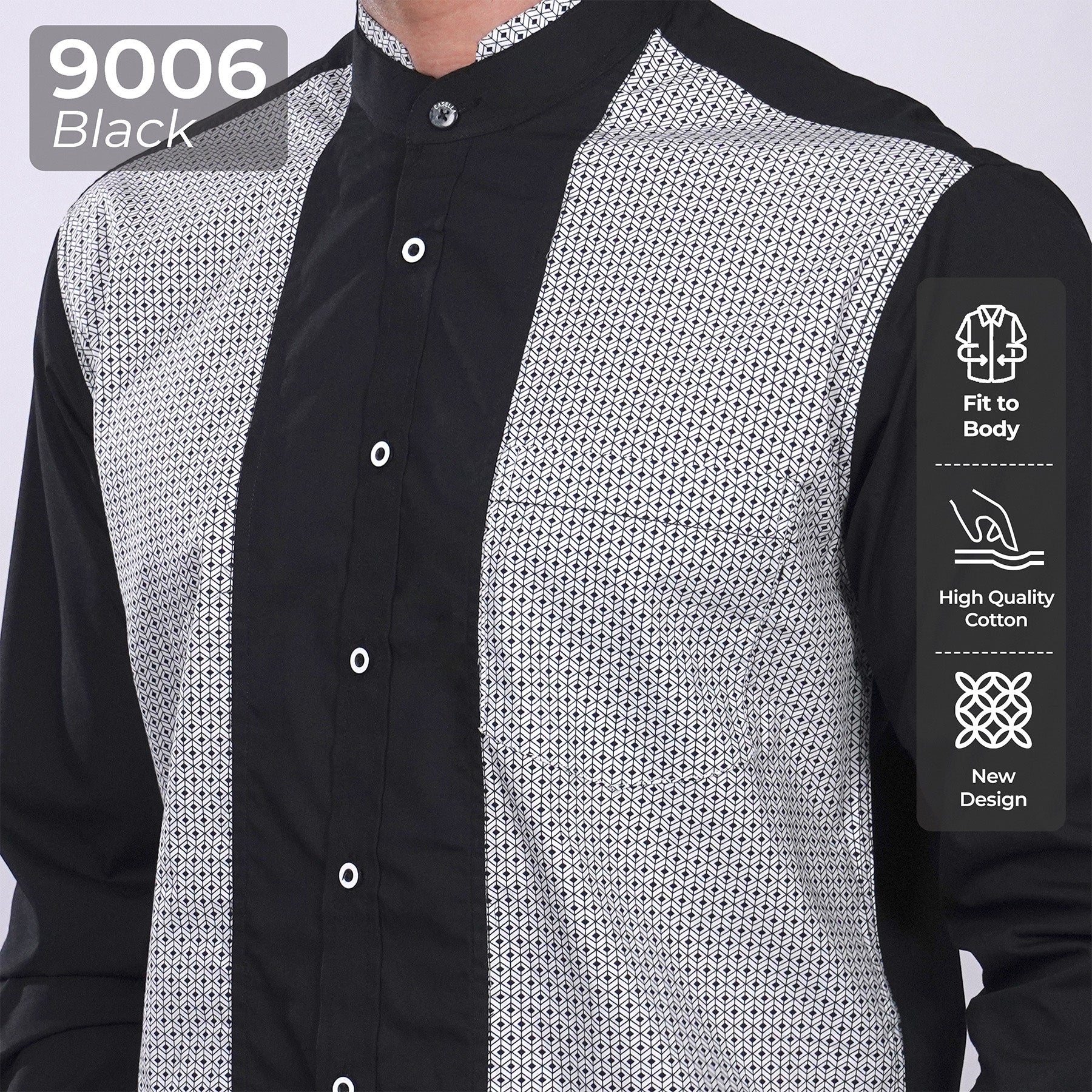 Koko Rashid Lengan Panjang 9006 Black