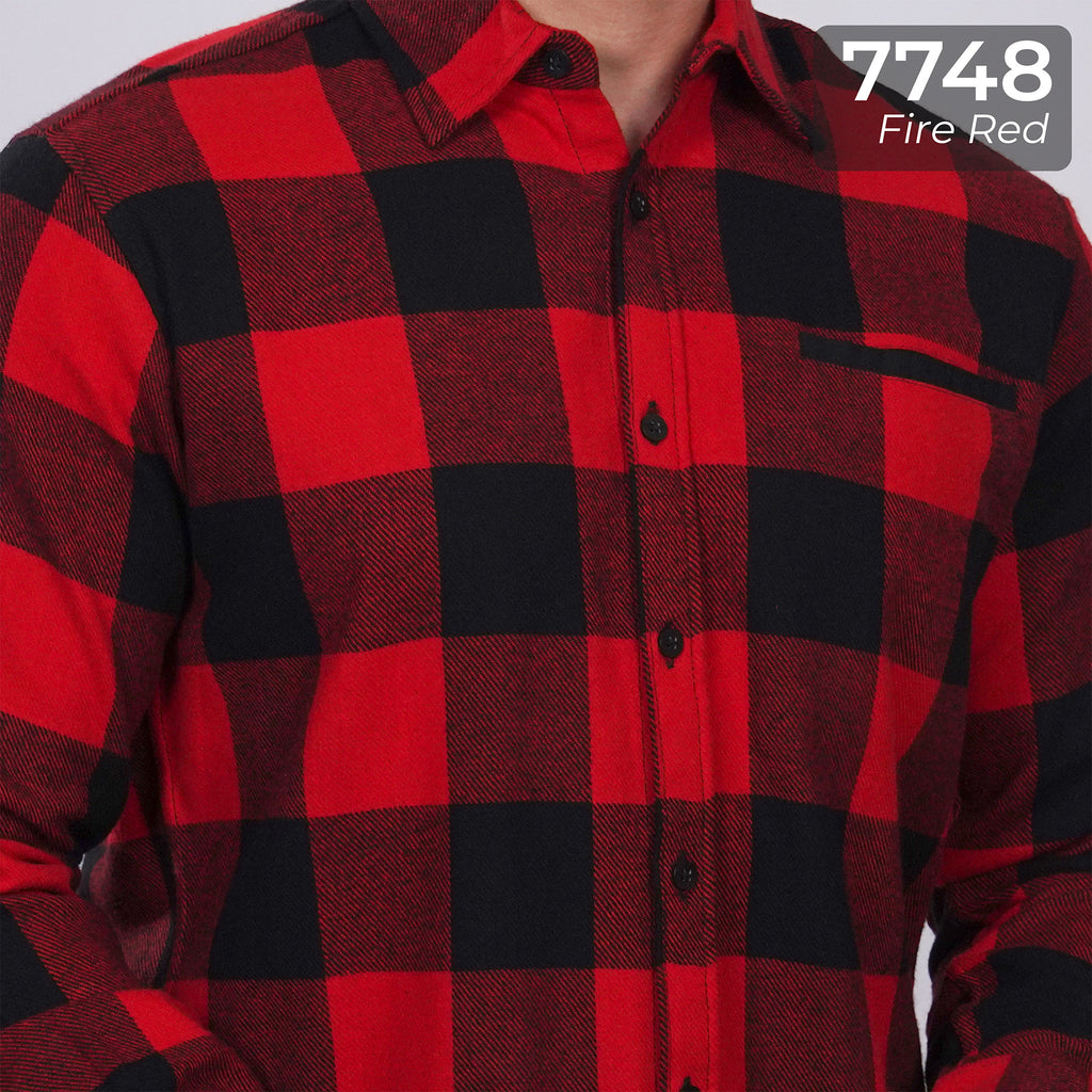 Kemeja Flanel Lengan Panjang 7748 Fire Red