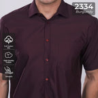 Kemeja Premium Gallant Lengan Pendek 2334 Burgundy