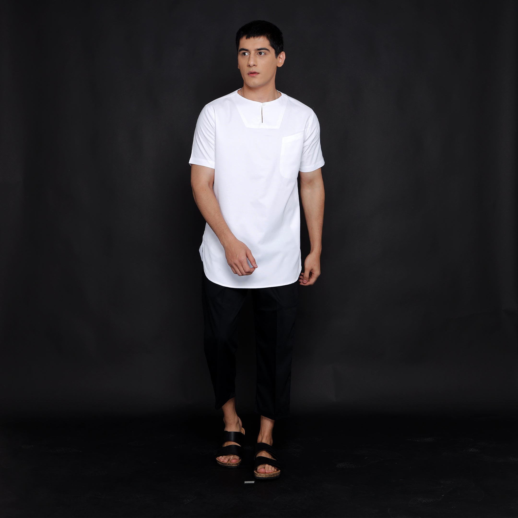 Kurta Umar Solid Lengan Pendek 3003 White