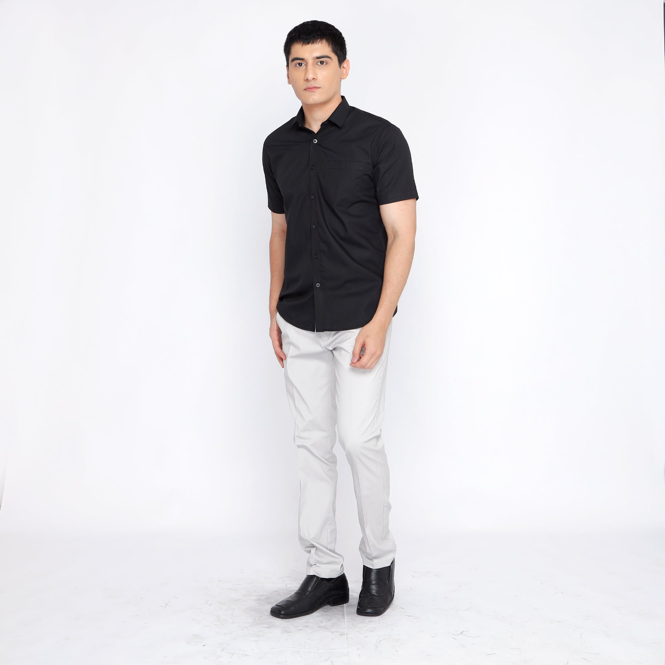 Kemeja Gallant Basic Lengan Pendek 2233 Black