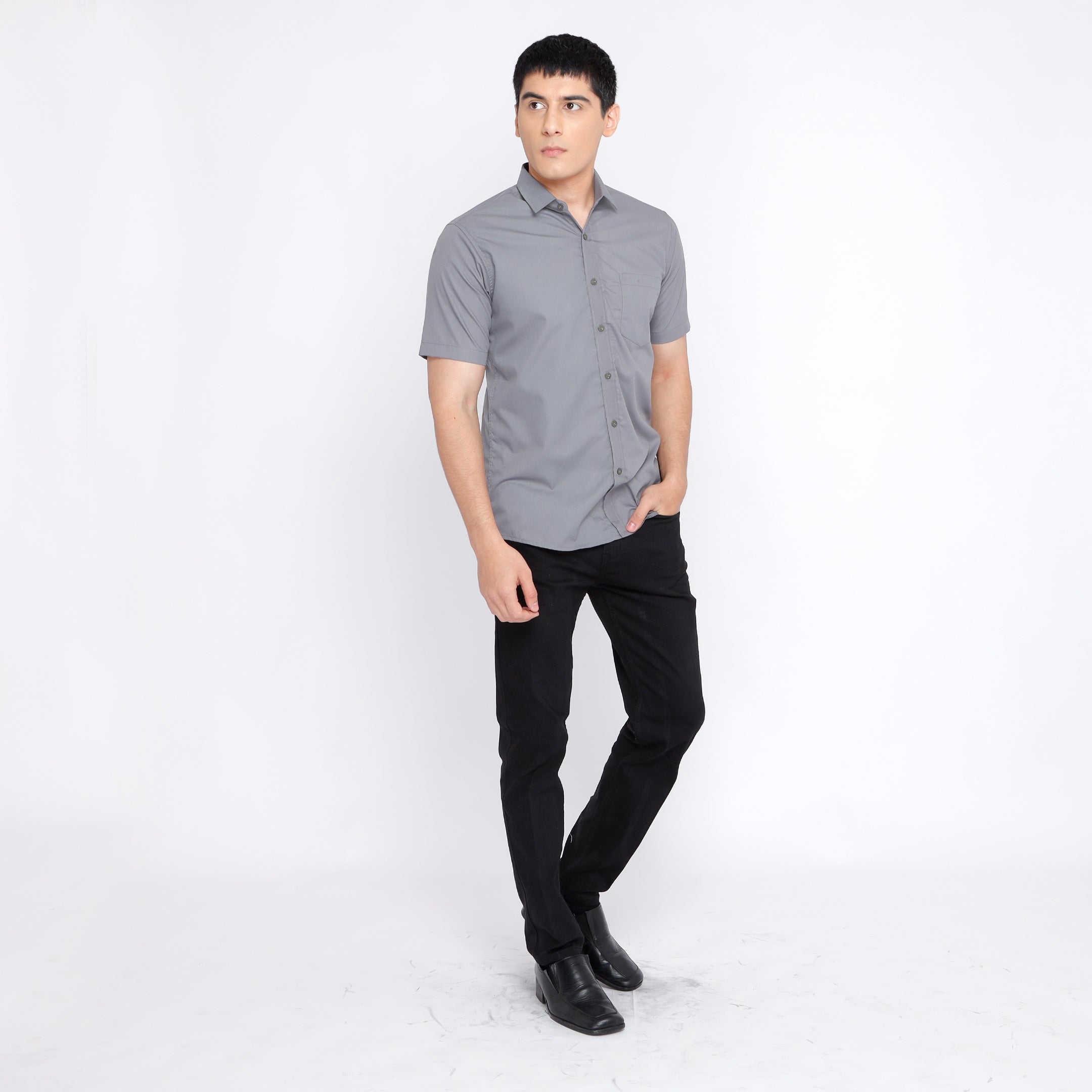 Kemeja Gallant Basic Lengan Pendek 2233 Grey