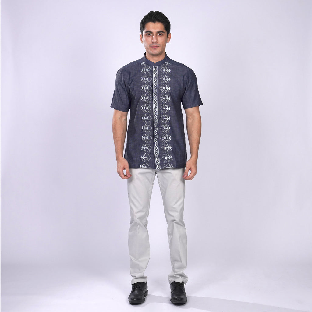 Koko Bordir Ibrahim Lengan Pendek 4870 Navy