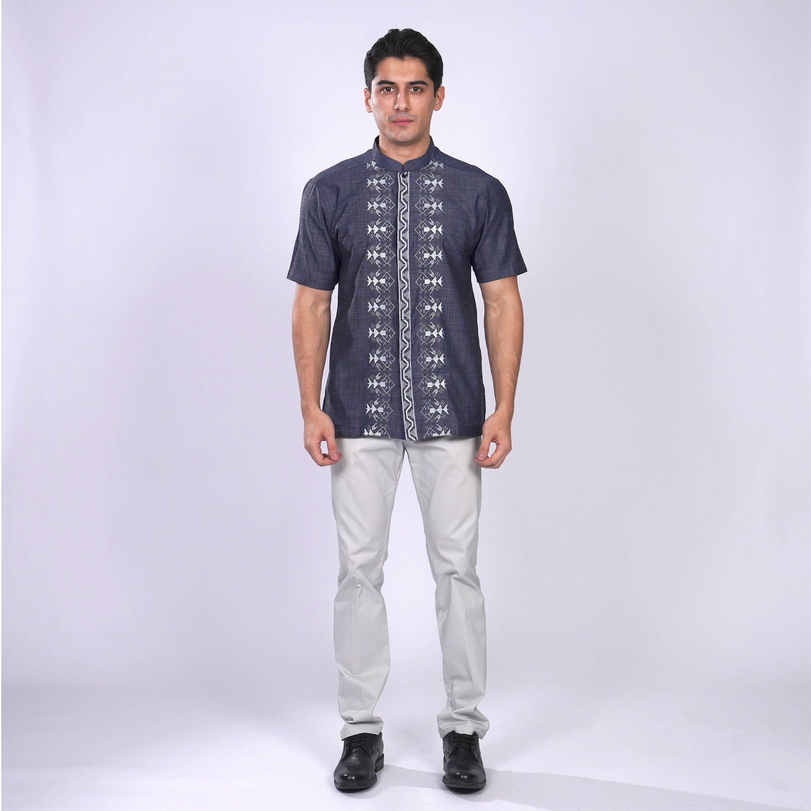 Koko Bordir Ibrahim Lengan Pendek 4870 Navy
