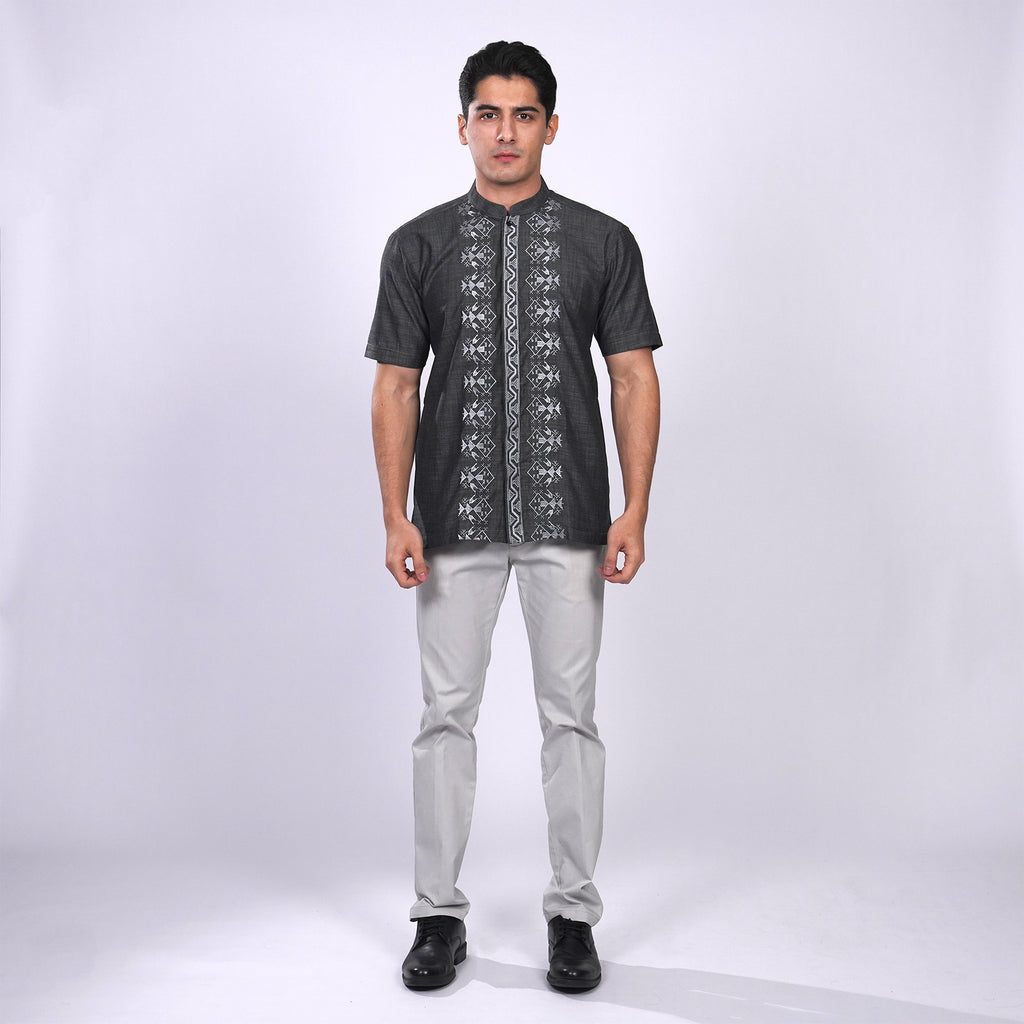 Koko Bordir Ibrahim Lengan Pendek 4870 Grey
