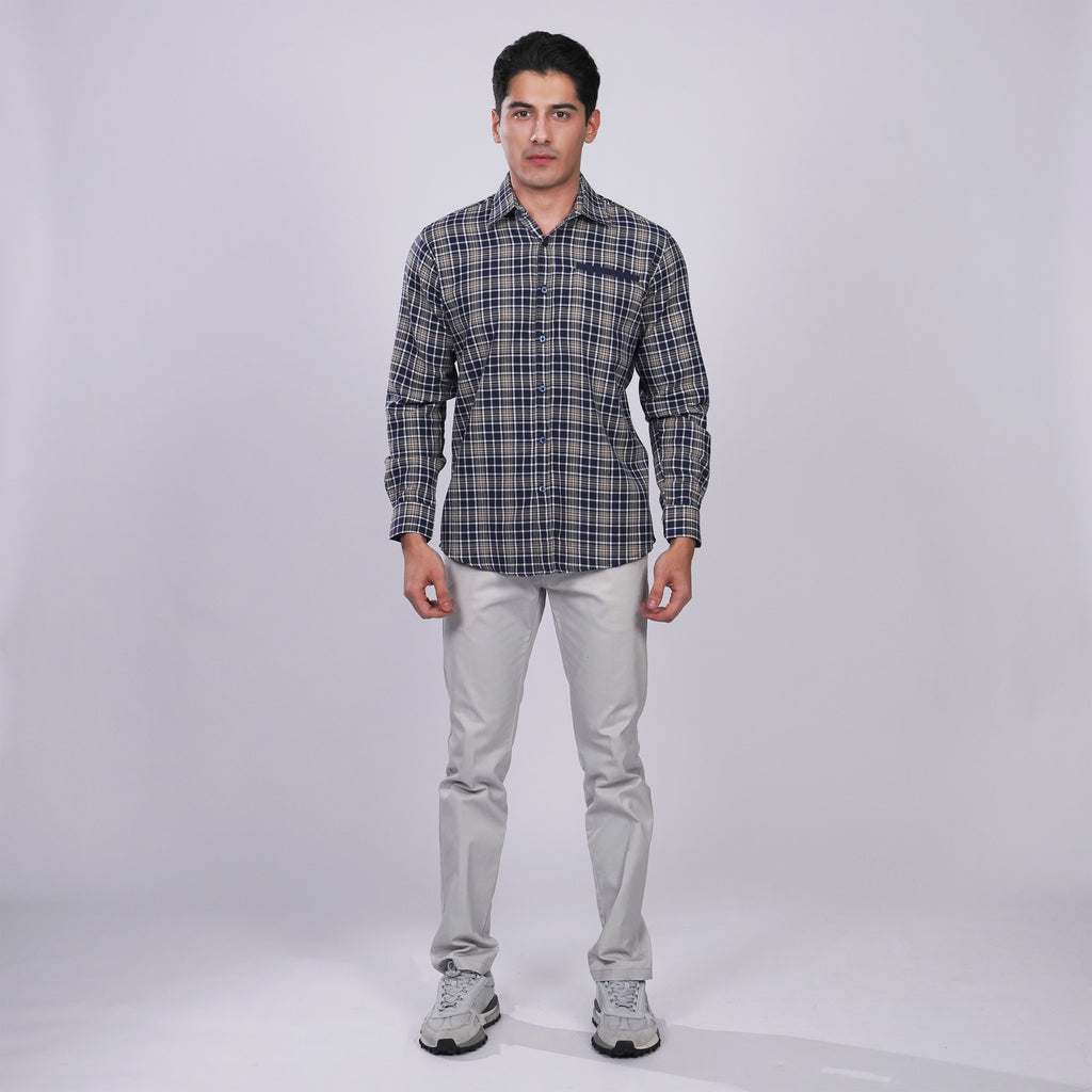 Kemeja Flanel Lengan Panjang 7771 Black Gold