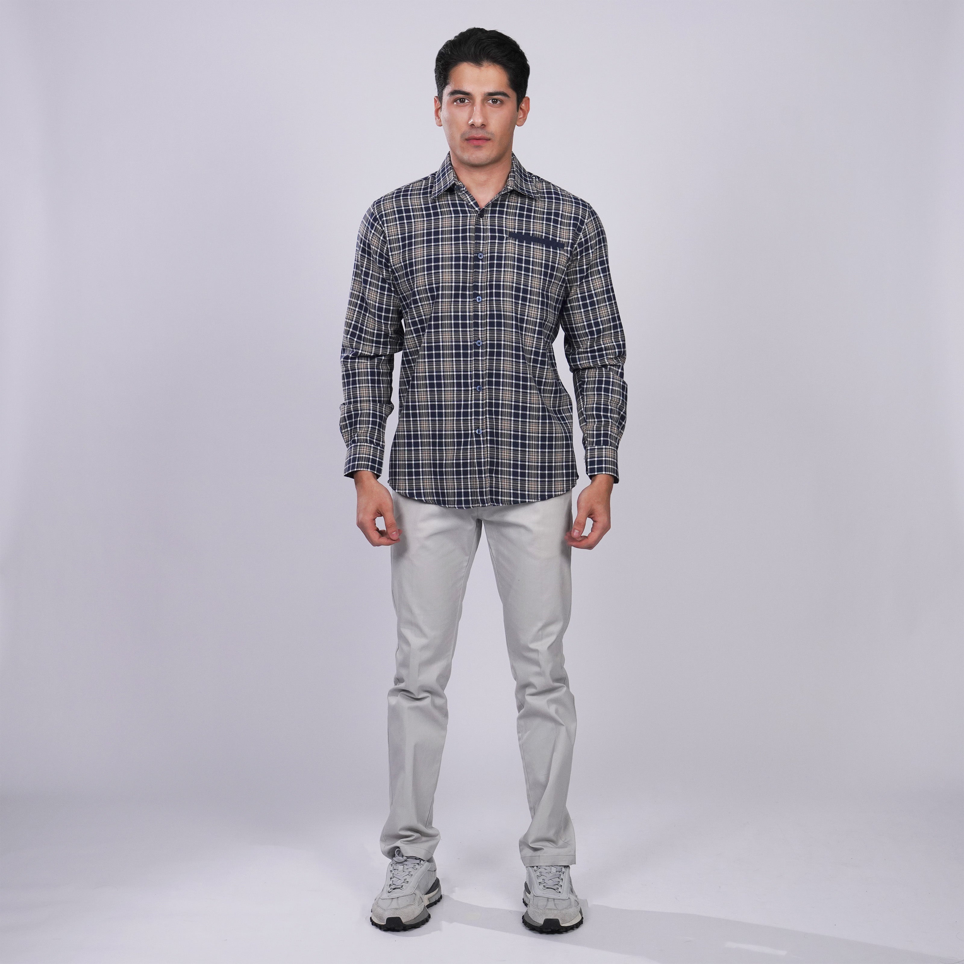 Kemeja Flanel Lengan Panjang 7771 Black Gold