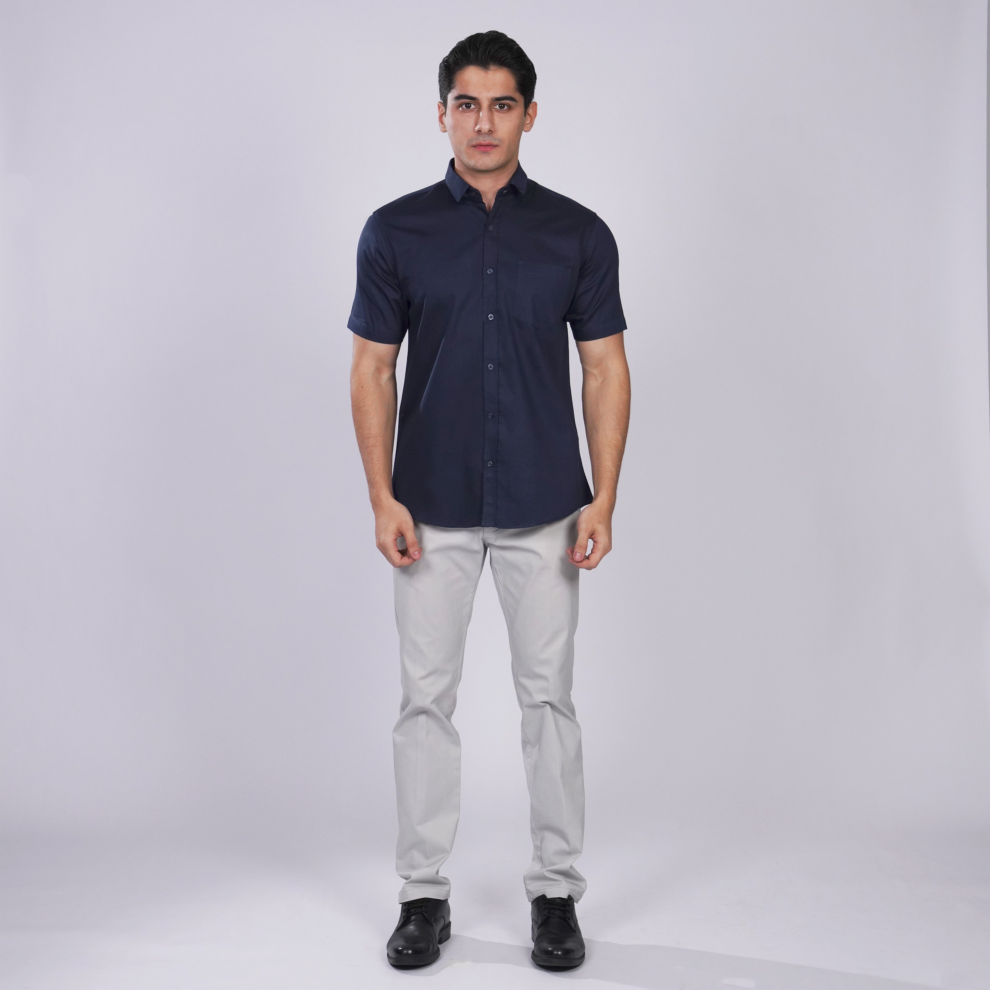Kemeja Premium Gallant Lengan Pendek 2334 Navy