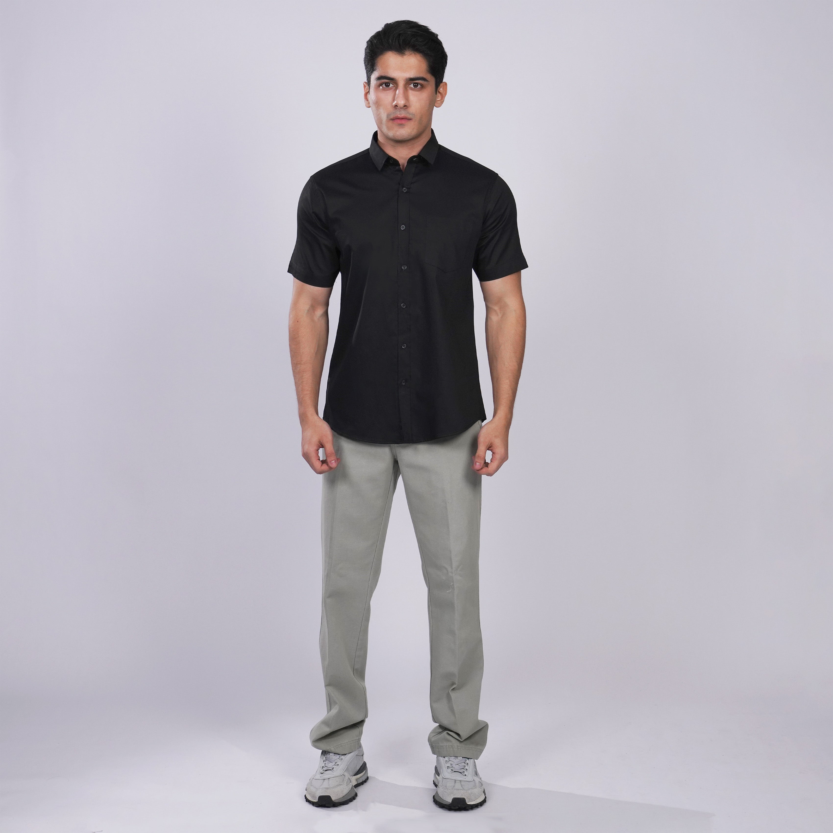 Kemeja Premium Gallant Lengan Pendek 2334 Black